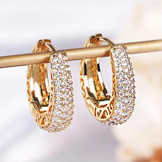 Hoop earrings with exclusive design in 24K Gold 