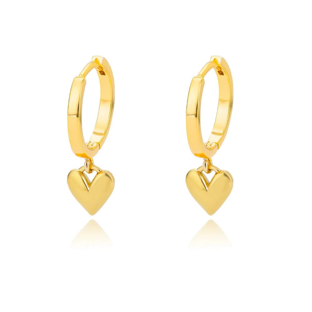 Heart earrings in 18K Gold and 925 Silver 