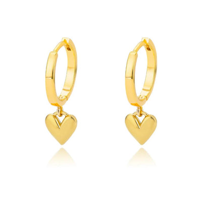 Heart earrings in 18K Gold and 925 Silver 