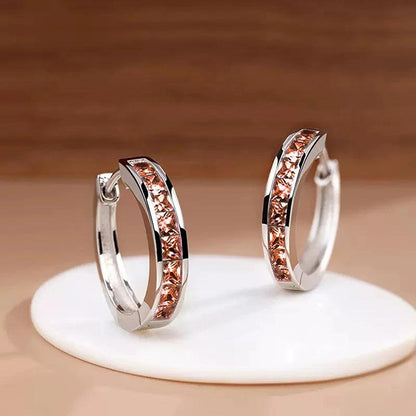 Hoop Earrings with Zirconia 