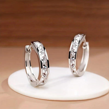 Hoop Earrings with Zirconia 