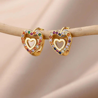 Heart earrings in 18K Gold and 925 Silver 