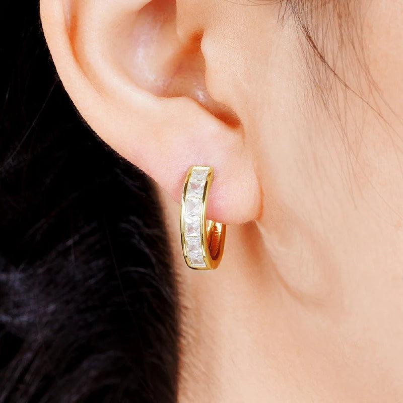 Hoop Earrings with Zirconia 