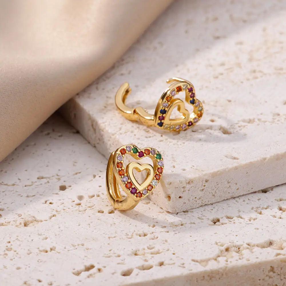 Heart earrings in 18K Gold and 925 Silver 