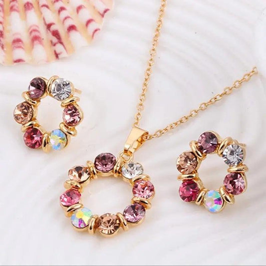 18K Gold Plated and Zirconia Set 