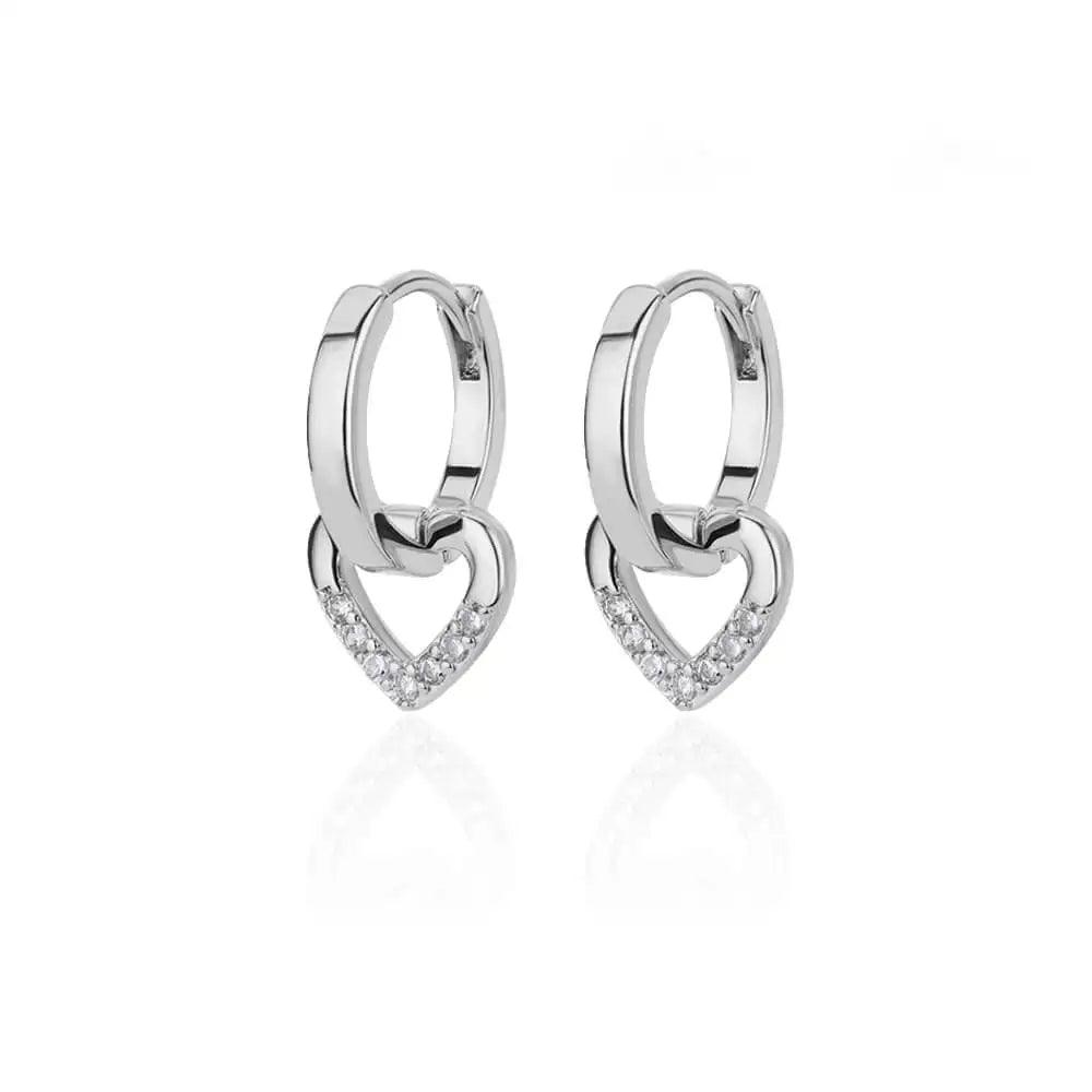 Heart earrings in 18K Gold and 925 Silver 