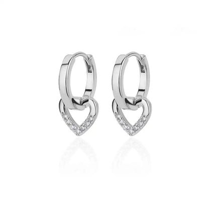 Heart earrings in 18K Gold and 925 Silver 