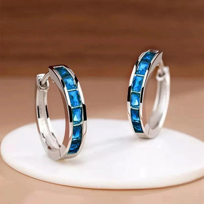 Hoop Earrings with Zirconia 