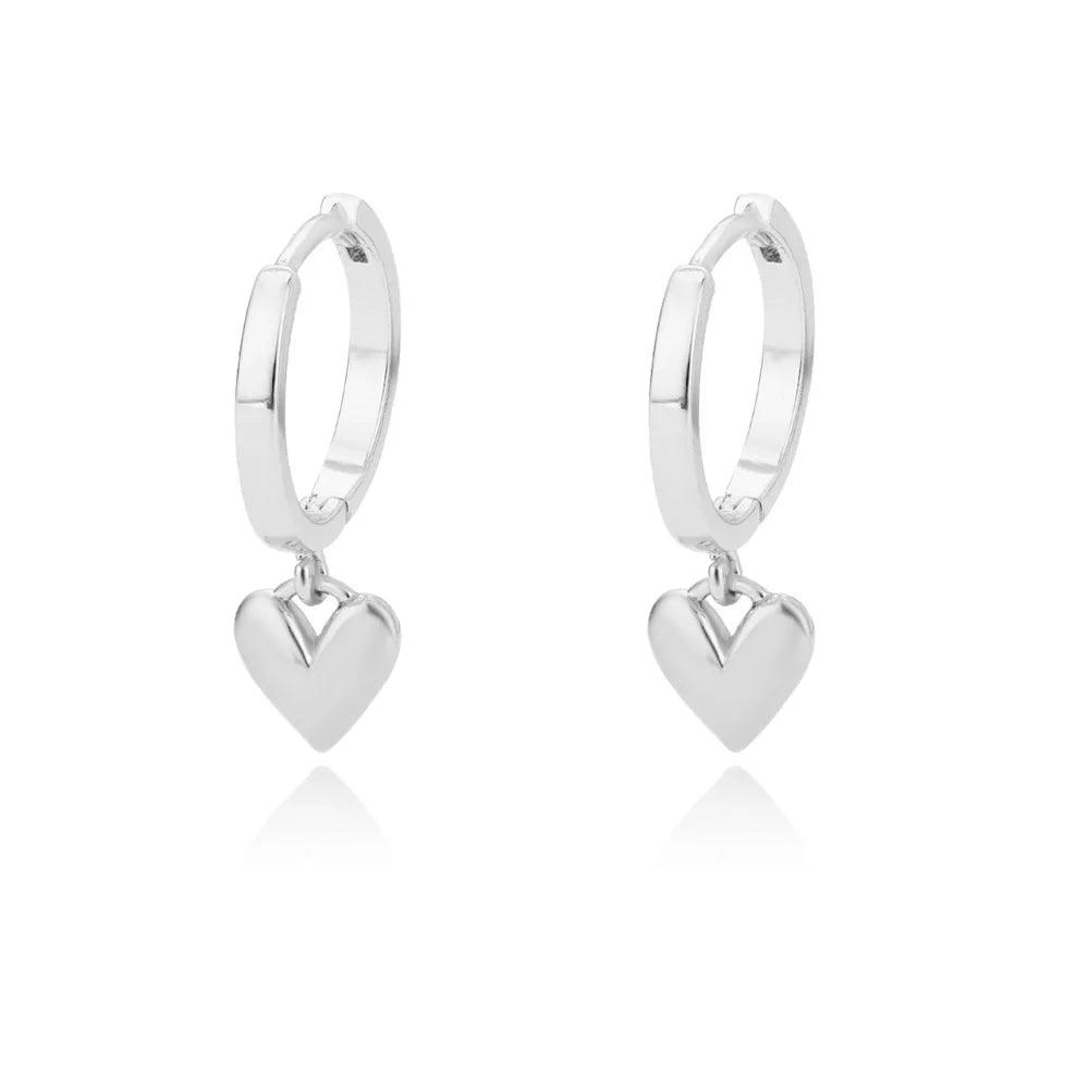 Heart earrings in 18K Gold and 925 Silver 