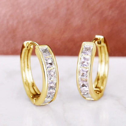 Hoop Earrings with Zirconia 