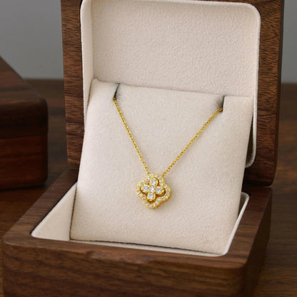 Lucky Clover Necklace Gold and Silver Plated 