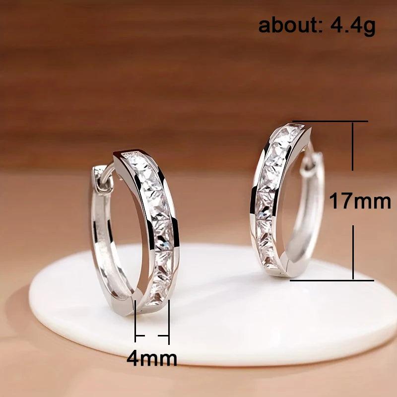 Hoop Earrings with Zirconia 