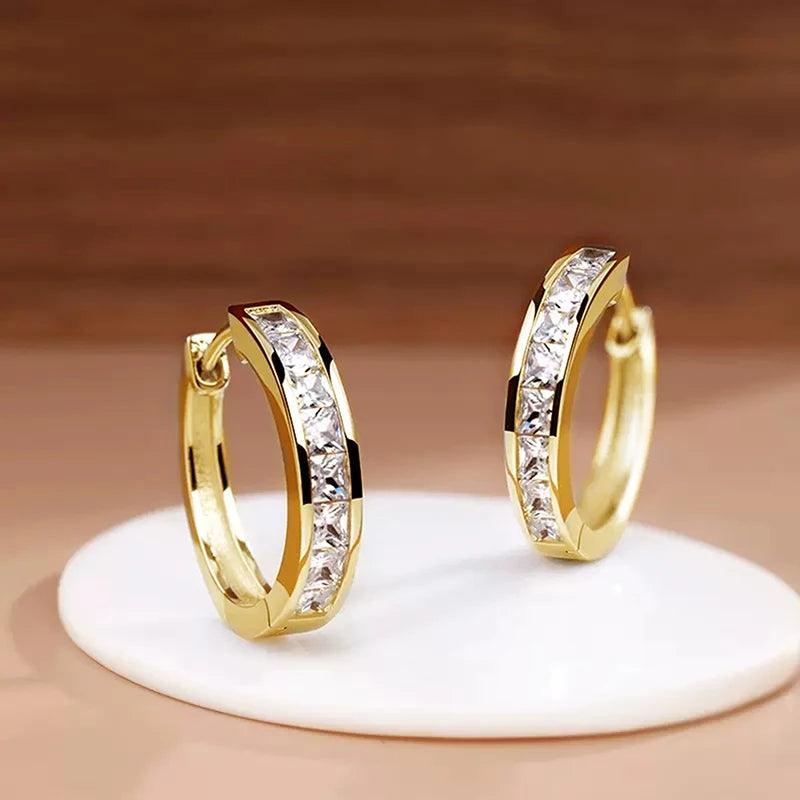 Hoop Earrings with Zirconia 