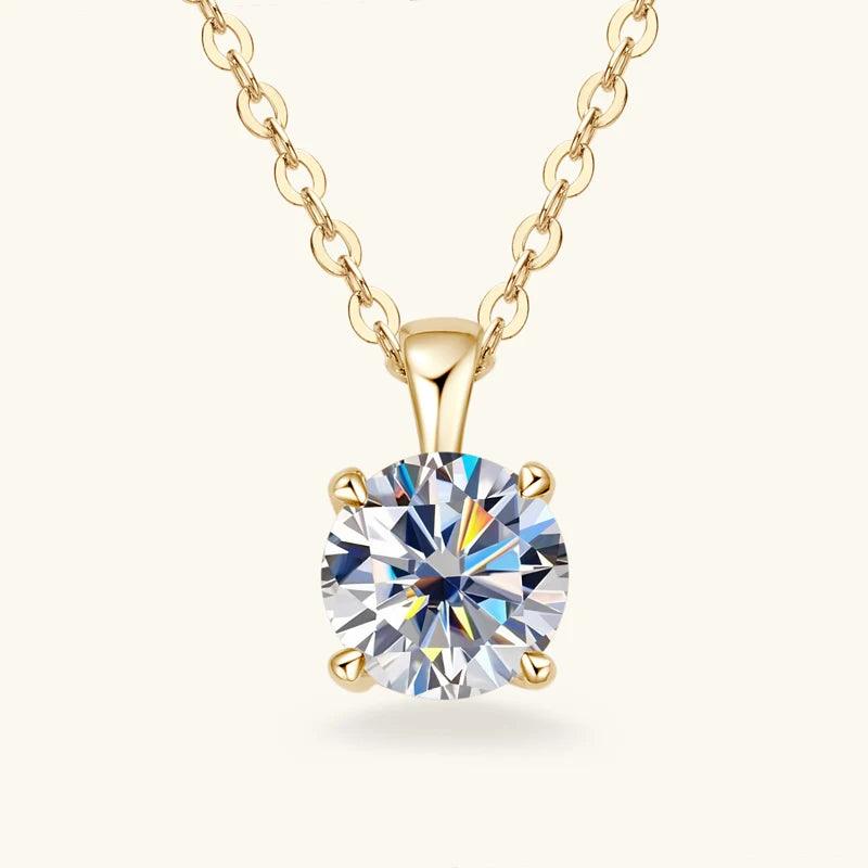 Colar Ponto de Luz Banhado a Ouro 18k Solitario Moissanite