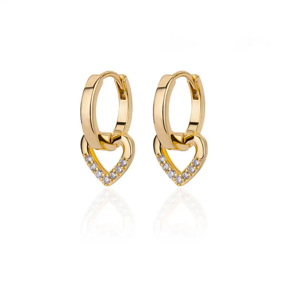 Heart earrings in 18K Gold and 925 Silver 