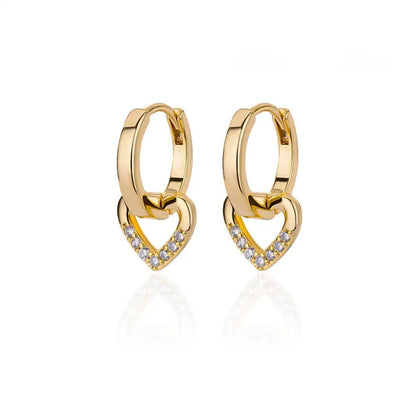 Heart earrings in 18K Gold and 925 Silver 