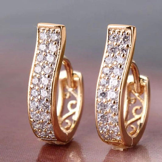 Exclusive Design Hoop Earrings 24K Gold Plated 