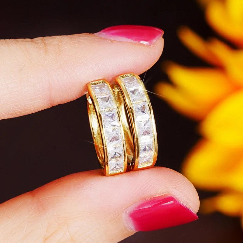 Hoop Earrings with Zirconia 