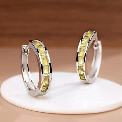 Hoop Earrings with Zirconia 