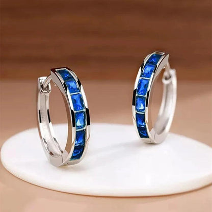 Hoop Earrings with Zirconia 