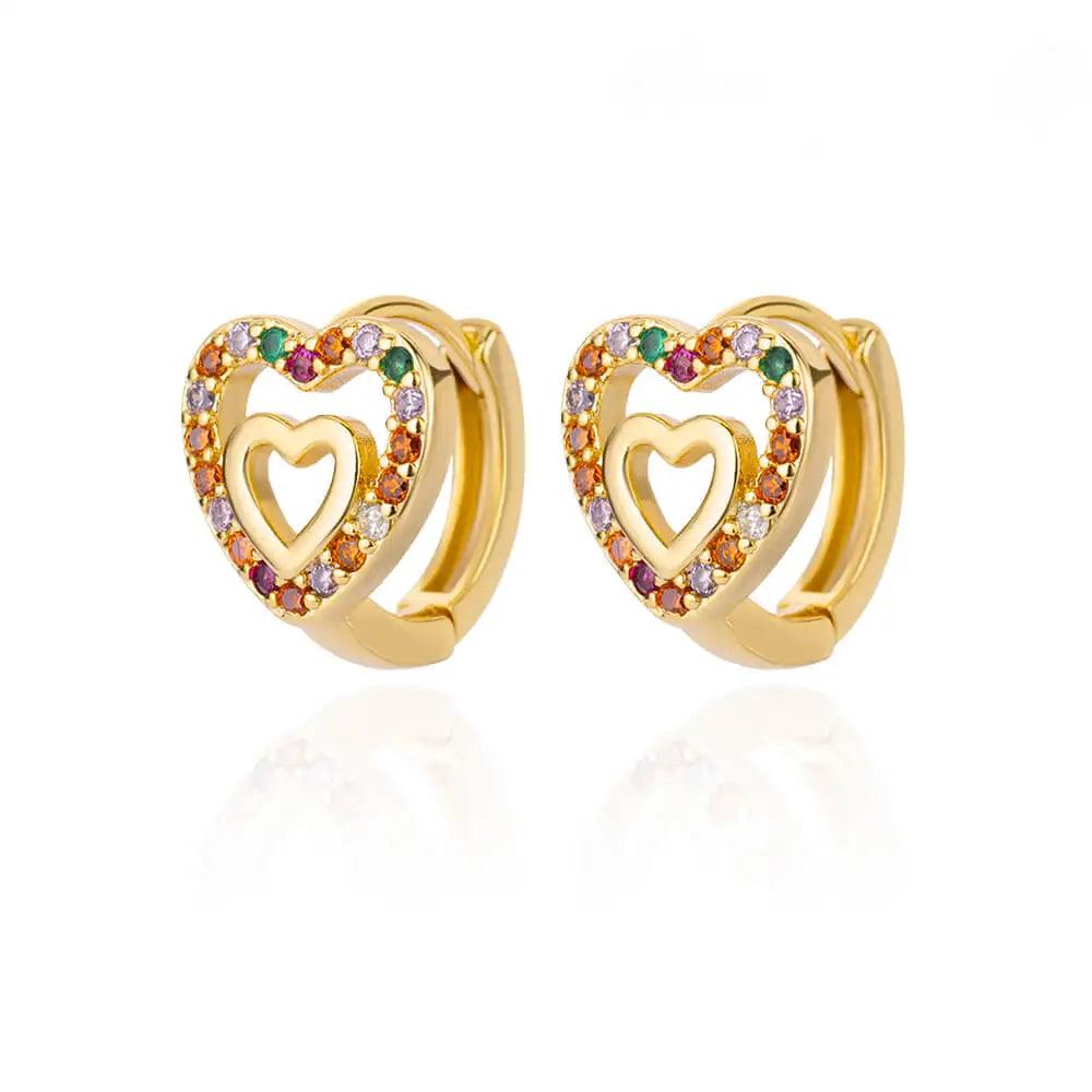 Heart earrings in 18K Gold and 925 Silver 